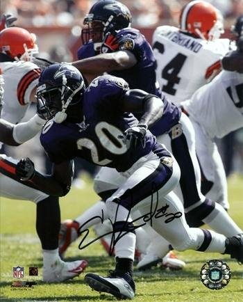 Signed Ed Reed Photo - 8x10 About to Make Tackle - Autographed NFL Photos