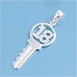 Sterling Silver Pendant - 18 Key - 33mm Height