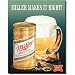 Miller Makes It Right Beer Can Mug Retro Vintage Tin Sign