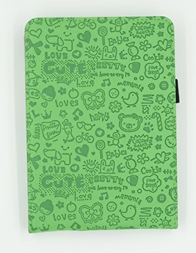 Amazon Kindle,kindle Paperwhite(Both 2012 and 2013 WIFI 3G versions) Light Thin Smart Case with Elastic Hand Strap Auto Sleep wake-- Pattern Green