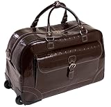 Siamod 35632 Magenta Italian Leather Wheeled Ladies Duffel Bag (Chocolate)