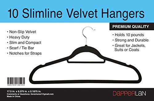 Slimline Velvet Suit Hangers-Heavy Duty-Premium Nonslip with Scarf/Tie Bar and Notches