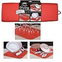 The OriginalTM Dish Drying Mat Microfiber Absorbent Machine Washable Fast Drying 16"x18" Multipurpose, Red Color