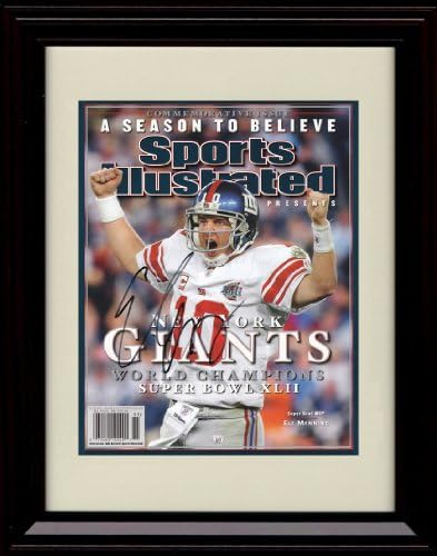 Framed Eli Manning Sports Illustrated Autograph Print - New York Giants - Super Bowl XLII Commemorative