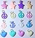 P&F HIGH QUALITY PRODUCTS Pack of 16 Pastel Charms for Rubber Band Loom Bracelets