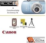 Canon PowerShot SD960 IS 12.1MP Digital Camera (Blue) With Essential Powershot Accessory Package Includes 4GB Memory, Card Reader, LCDScreen Protectors + More