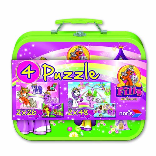 Noris Spiele 606037346 - Filly Unicorn Puzzlekoffer 4 Puzzles Preisvergleich