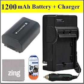 Sony HDR-CX190 HDR-CX200 HDR-CX210 Camcorder Battery & AC/DC Battery Charger Kit Includes NP-FV50 Battery + Battery Charger + LCD Screen Protectors + Micro Fiber Cleaning Cloth
