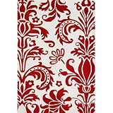 Sabrina Floral Off-White / Red Contemporary Rug Size: 4 x 6