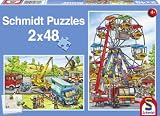 Schmidt Spiele 55011 - Puzzle, Rettungsfahrzeuge, 2 x 48 Teile