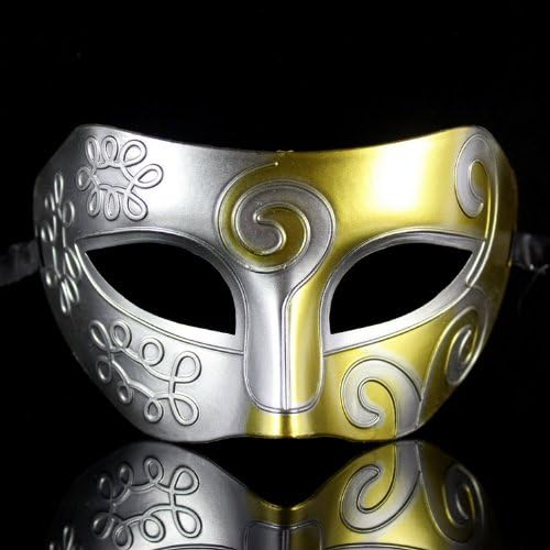 Melody Retro Roman gladiator Halloween party masks man woman children Mardi Gras Masquerade mask more colors available (Gold + Silver)