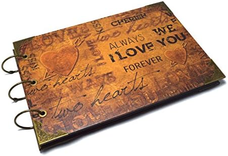 I Love You - Hardcover Scrapbook / Photo Album / Sketchbook (Brown Kraft Paper)