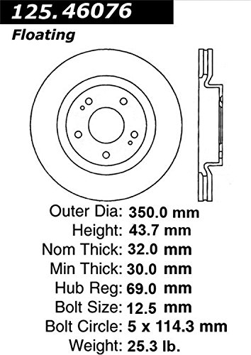 StopTech 125.46076 Premium Brake Rotor