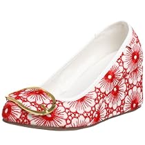 Sugar Women's Nancy Drew Embroidered Wedge,Red,10 M