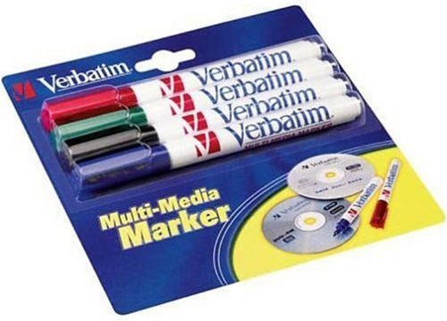 Childrens Toyshop  Computer : Verbatim Multi Media Markers - 4 Pack (red,green,blue,black)