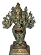 Vira Ganesha Statue Standing Ganesh Protector Idol Murti Brass Figurine 9"