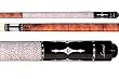 Lucasi Walnut-Stained Pool Cue with White and Mother of Pearl Diamond Inlays