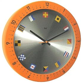 Bai Design BAI.925.OO Ocean Master Nautical Wall Clock in Orange