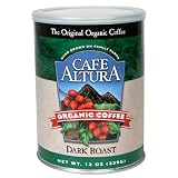 Café Altura Organic Coffee, Dark Roast, Ground, 12-Ounce Can (Pack of 3)