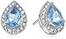 Amazon Collection Sterling Silver Swarovski Elements Crystal Pear-Shape Studs