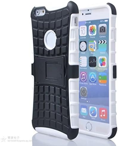 Godigi 2015 New Design Heavy Duty Rugged Dual Layer Slim Fit Cover Cover Case with Kickstand Drop-proof for iPhone 6 Plus Case with Beautiful Packaging White