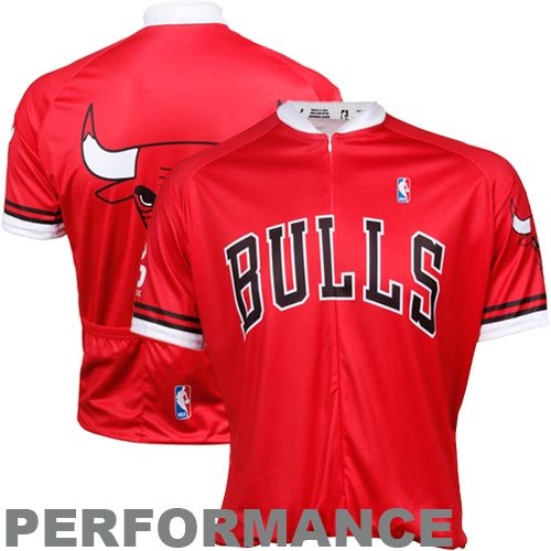 VOmax Chicago Bulls Stock Performance Cycling Jersey - Red (Large)