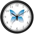 Blue Gradient Butterfly - JP Animal Wall Clock by WatchBuddy Timepieces (Slate Blue Frame)