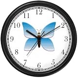 Blue Gradient Butterfly - JP Animal Wall Clock by WatchBuddy Timepieces (Slate Blue Frame)