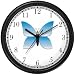 Blue Gradient Butterfly - JP Animal Wall Clock by WatchBuddy Timepieces (Slate Blue Frame)