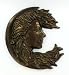 Moon Lady Face Astrology Wall Art Cast Iron Plaque