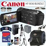 Canon HFM30 VIXIA HF M30 15x 8GB HD Dual Flash Memory Camcorder and 16GB Deluxe Accessory Bundle