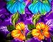 Funky Hawaiian Shirt, Bigflower, Purple, XL