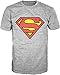 DC Comics Superman Classic Logo Mens Heather Grey T-shirt