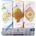 3 Applique Hooded Towels - Yellow