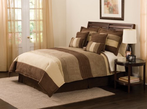 Peyton Place Chocolate King Comforter Set with 4 Bonus Pieces