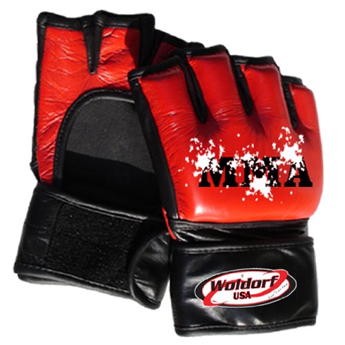 Mixed Martial Arts Gloves Open Palm Red Size S