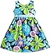 Sunny Fashion Girls Dress Blue Belt Flower Print Party Sundress