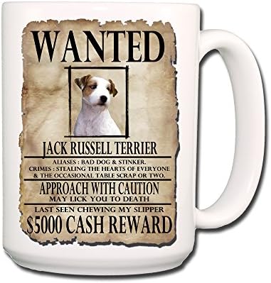 Jack Russell Terrier Wanted Poster Coffee Tea Mug 15 oz