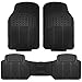 FH GROUP FH-V16404 All Weather Rubber Auto Floor Mats Liner - 3pc Set Black