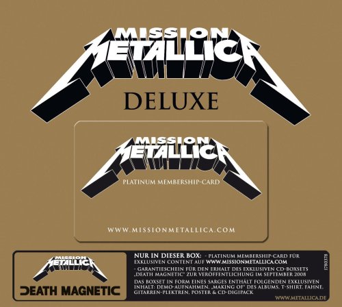 Death Magnetic Vorbestellbox mit Mission Metallica Zugangscode und Vor-Reservierung der Limited Deluxe Edition