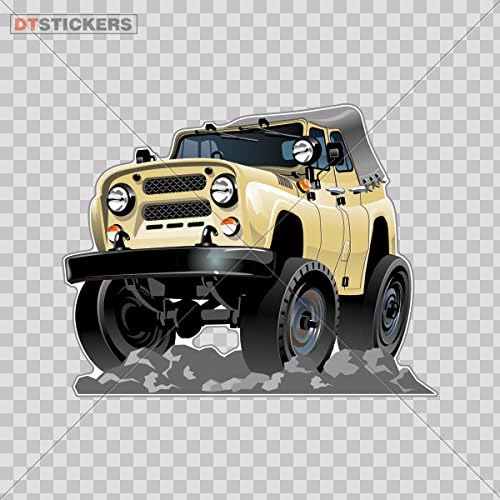 Hobby Vinyl Decal Jeep Caricature hobby decor (13 X 10,1 Inches) Fully Waterproof Printed vinyl sticker