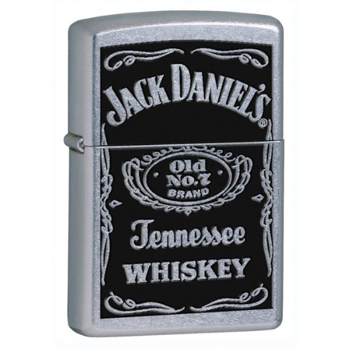 Original Zippo 24779 Jack Daniel's Black Label Street Chrome Lighter-a epreuve du vent
