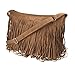 HOXIS Tassel Faux Suede Leather Hobo Cross Body Shoulder Bag Womens Sling Bag