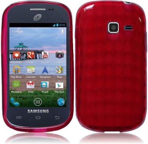 Samsung S738c S738 c Galaxy Centura Straight Talk RED tpu hybrid silicone RUBBER CASE SKIN COVER PROTECTOR