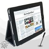 New luxury  black Synthetic Leather case for Apple ipad with Multi Angle Stand + free stylus pen for iPad