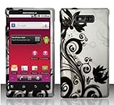 Motorola Triumph Wx435 Case - Silver Black Vines Protective Hard Rubberized ....