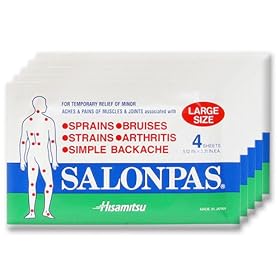 SALONPAS Large Pain Relief Patches - - 5 PAK of 4 = 20 total - SAVE 26169$ !