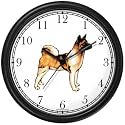 Akita Dog Wall Clock by WatchBuddy Timepieces (Black Frame)