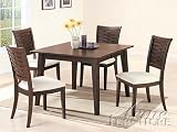 5pc Casual Dining Table & Chairs Set Espresso Finish