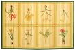 Laser Printed Split Bamboo Flower Bulbs 2' x 3' Veranda Rug